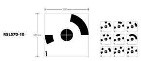 Cible de marquage au sol avec numérotation de 1 à 10 pour drones, 350x350 mm - RSL570-10