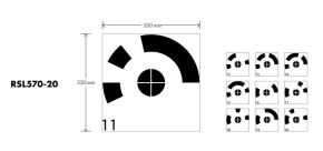 Cible de marquage au sol avec numérotation de 11 à 20 pour drones, 350x350 mm - RSL570-20